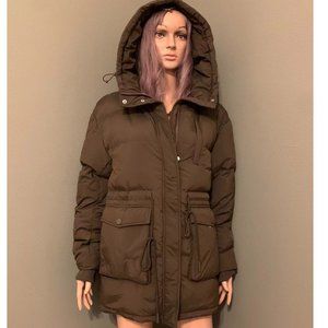 SEFFORANO Women's Down Jackets Winter Puffer Slightly Waterproof Hooded Coat L